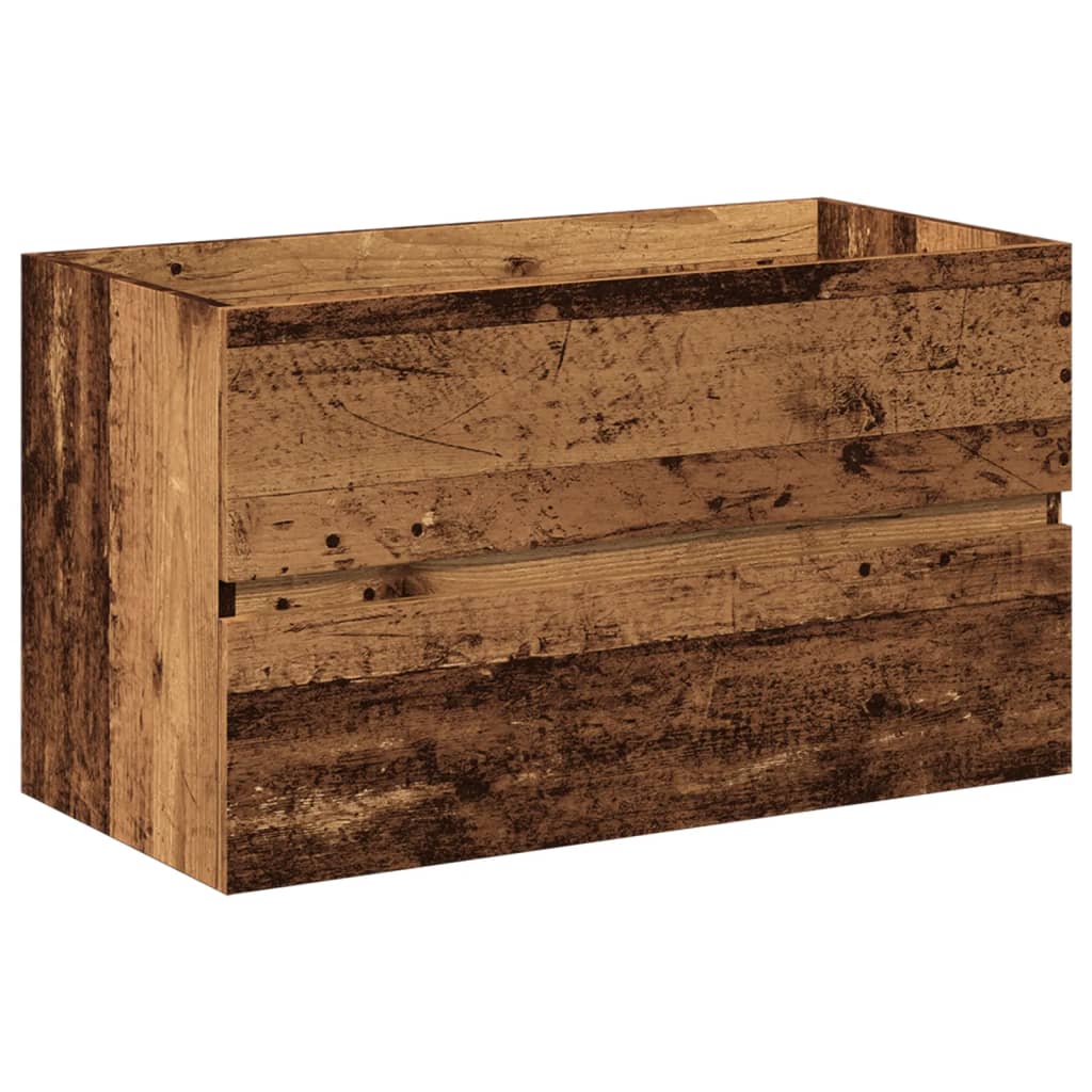 vidaXL Sink Cabinet with Built-in Basin Old Wood