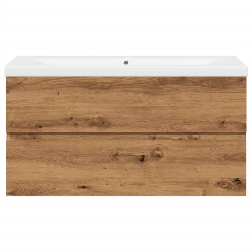 vidaXL Sink Cabinet with Built-in Basin Artisan Oak