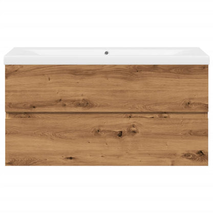 vidaXL Sink Cabinet with Built-in Basin Artisan Oak