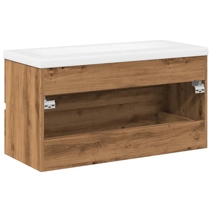 vidaXL Sink Cabinet with Built-in Basin Artisan Oak