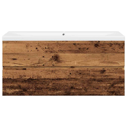 vidaXL Sink Cabinet with Built-in Basin Old Wood