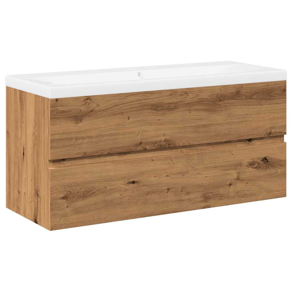 vidaXL Sink Cabinet with Built-in Basin Artisan Oak