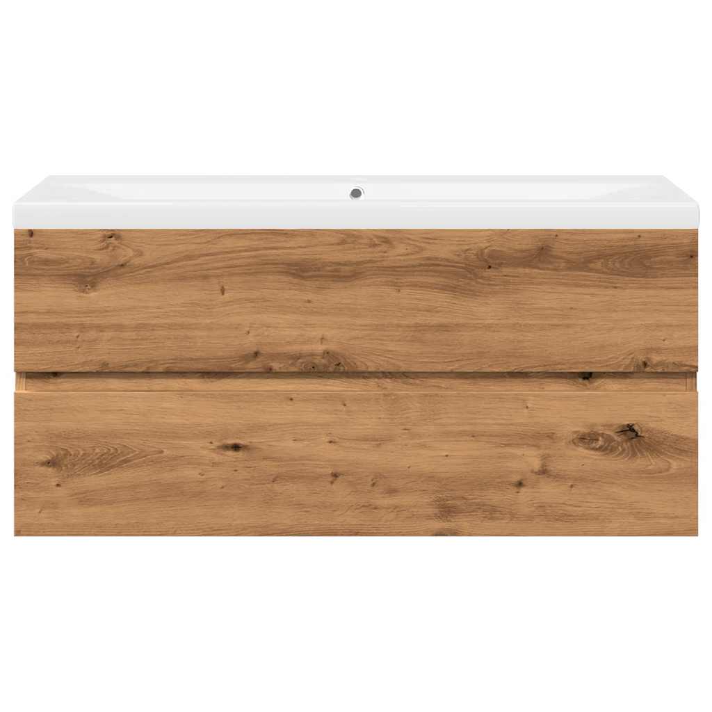 vidaXL Sink Cabinet with Built-in Basin Artisan Oak