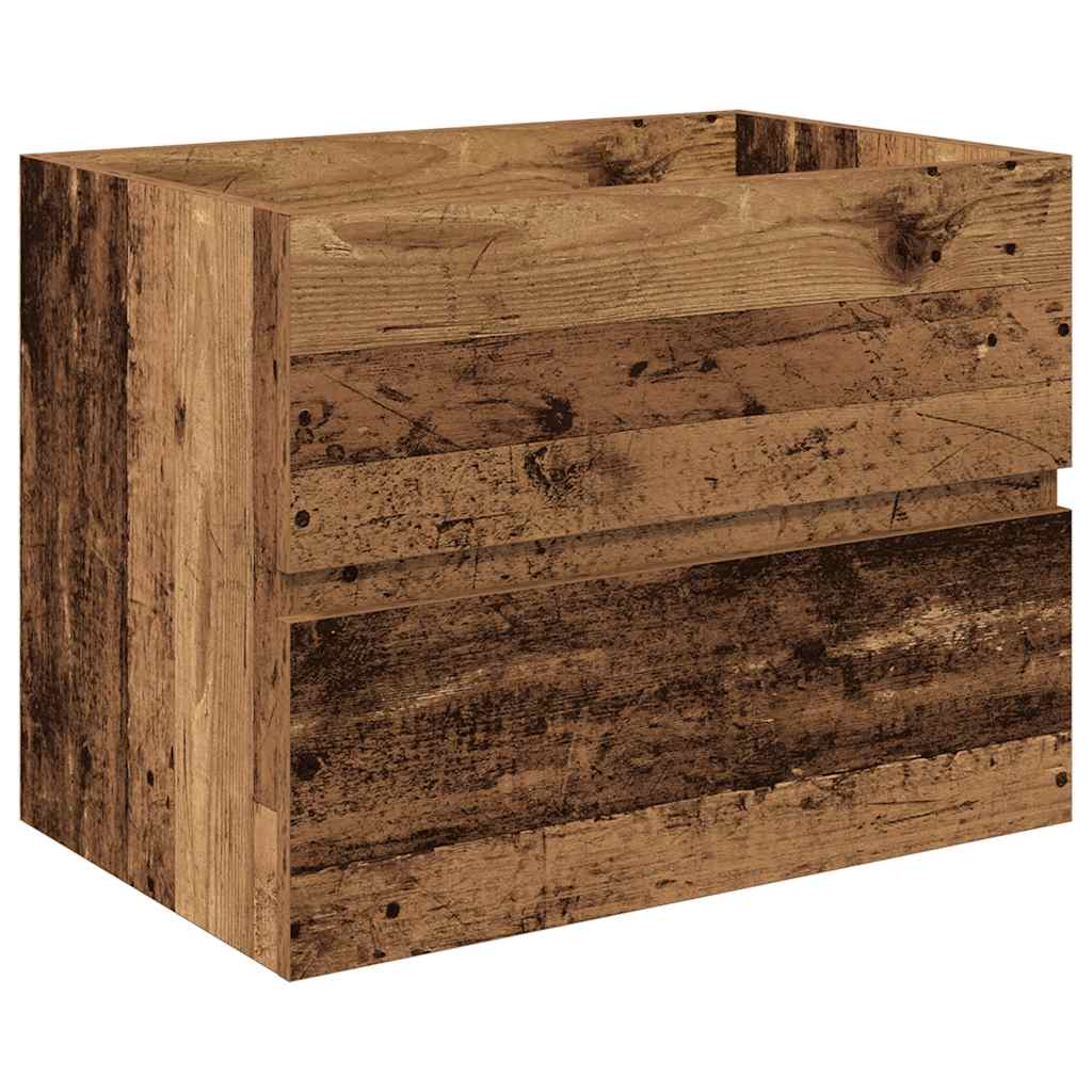 vidaXL Sink Cabinet with Built-in Basin and Faucet Old Wood