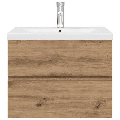 vidaXL Sink Cabinet with Built-in Basin and Faucet Artisan Oak