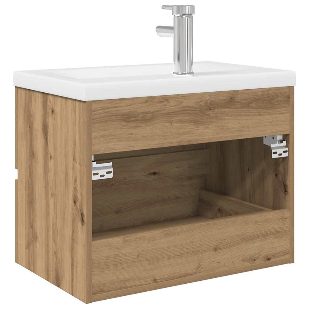 vidaXL Sink Cabinet with Built-in Basin and Faucet Artisan Oak