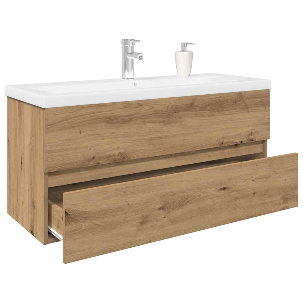 vidaXL Sink Cabinet with Built-in Basin and Faucet Artisan Oak