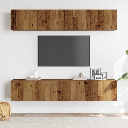 vidaXL TV Cabinet | Set of 4 | Old Wood | Engineered Wood