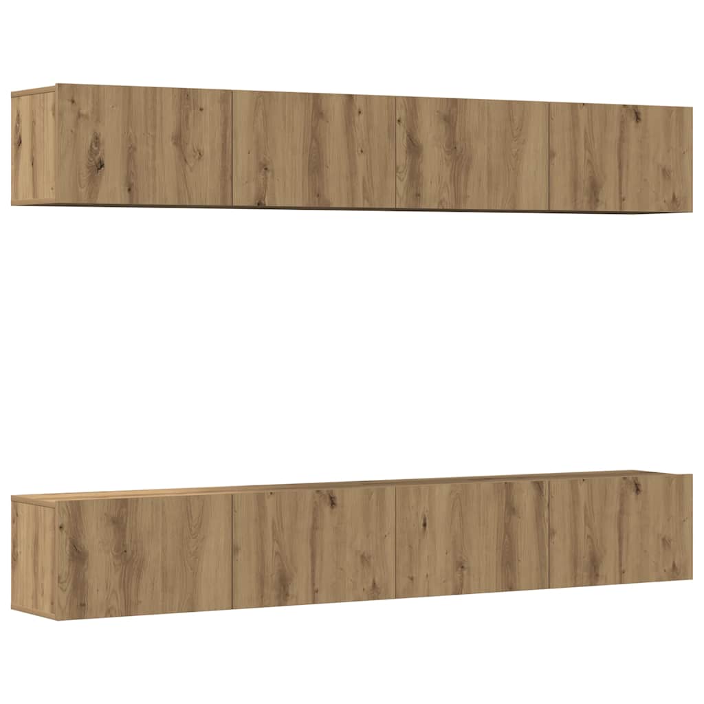 vidaXL Wall Mounted TV Cabinets 4 pcs Artisan Oak 100x30x30 cm