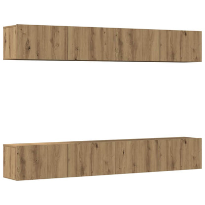 vidaXL Wall Mounted TV Cabinets 4 pcs Artisan Oak 100x30x30 cm