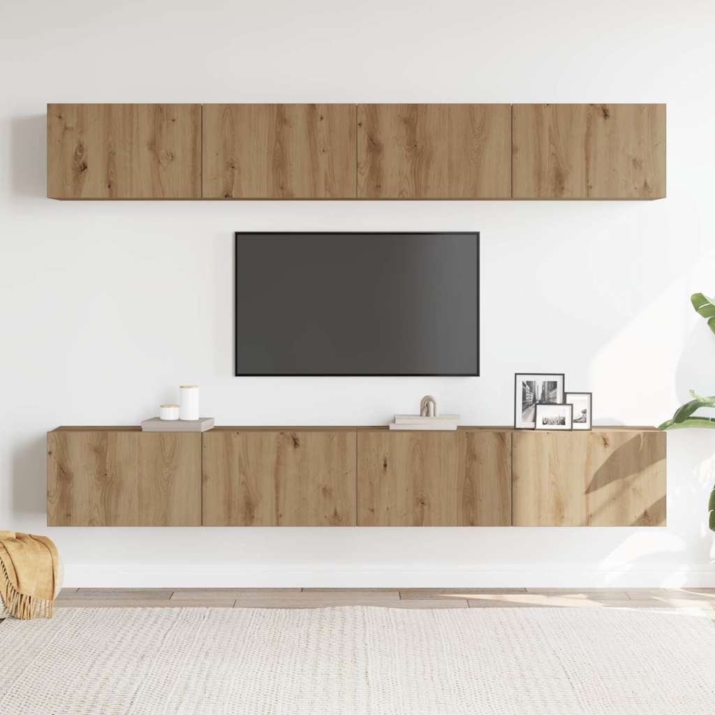 vidaXL Wall Mounted TV Cabinets 4 pcs Artisan Oak 100x30x30 cm