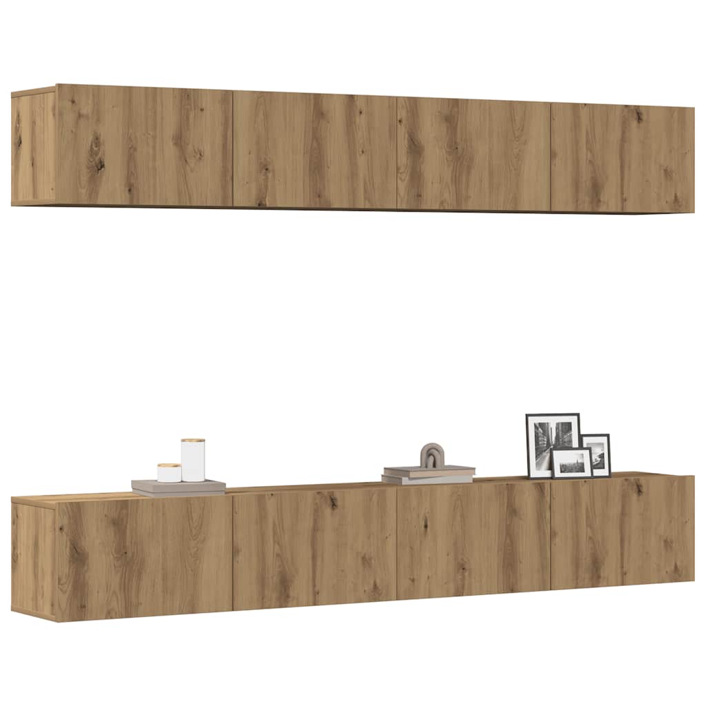 vidaXL Wall Mounted TV Cabinets 4 pcs Artisan Oak 100x30x30 cm