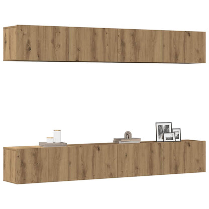 vidaXL Wall Mounted TV Cabinets 4 pcs Artisan Oak 100x30x30 cm