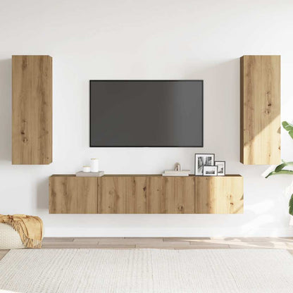 vidaXL Wall Mounted TV cabinets 4 pcs Artisan Oak Engineered Wood