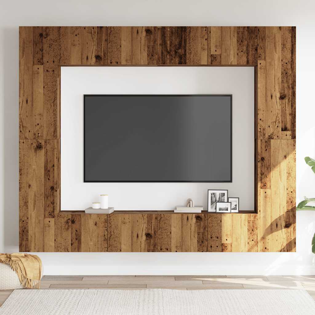 vidaXL 8 Piece Wall-mounted TV Cabinet Set Old Wood Engineered Wood