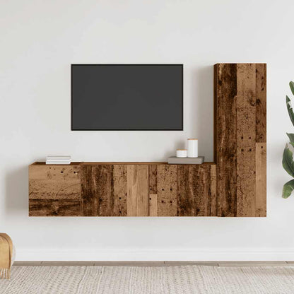 vidaXL 3 Piece Wall-mounted TV Cabinet Set Old Wood Engineered Wood
