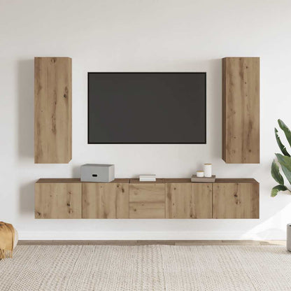 vidaXL Wall Mounted TV cabinets 5 pcs Artisan Oak Engineered Wood