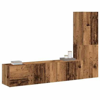 vidaXL Wall Mounted TV cabinets 3 pcs Old Wood Engineered Wood
