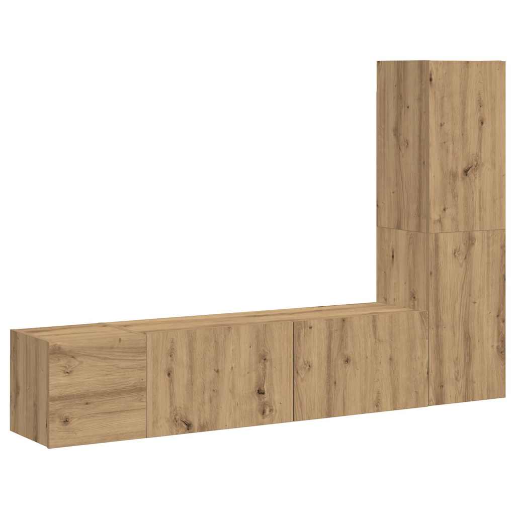 vidaXL Wall Mounted TV cabinets 3 pcs Artisan Oak Engineered Wood