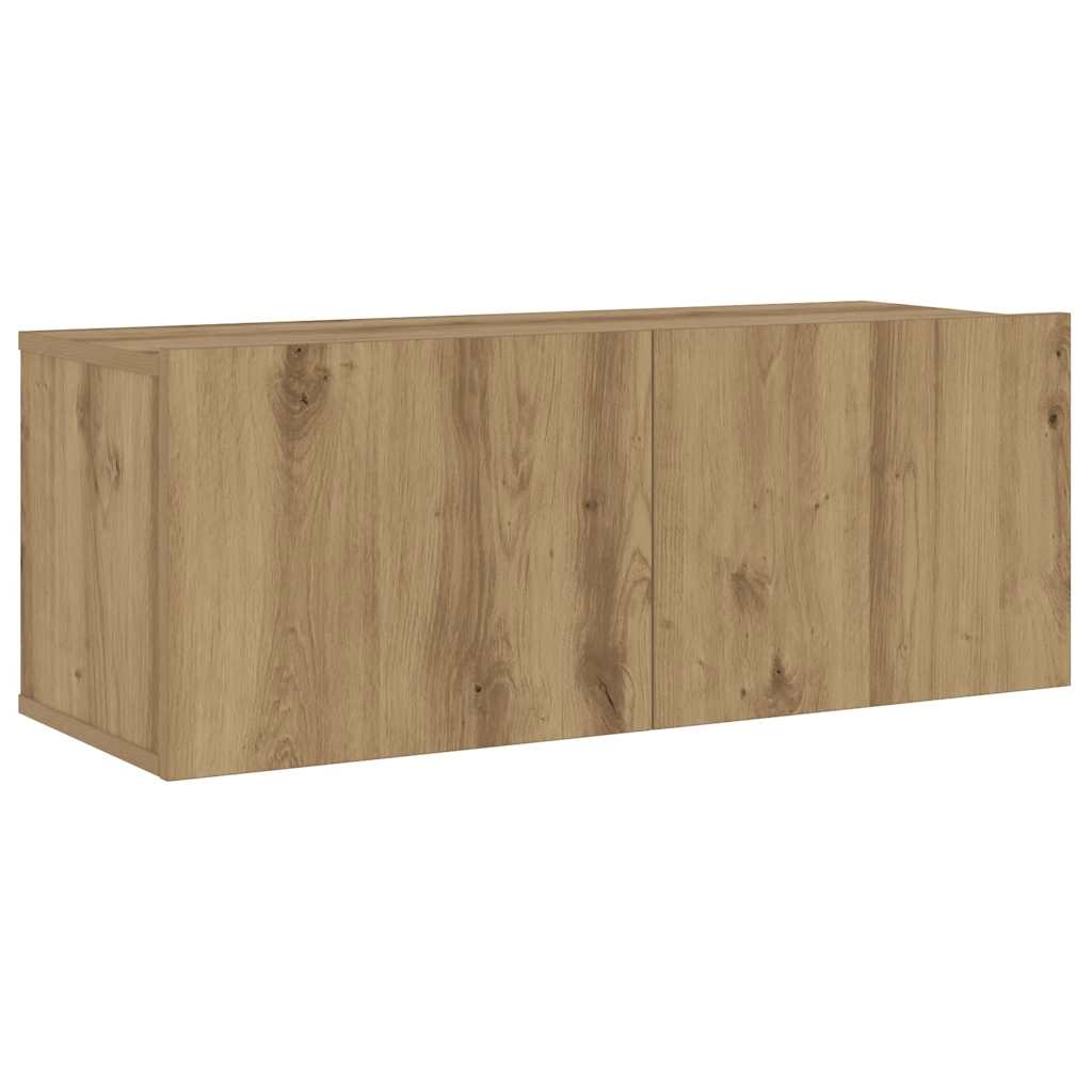 vidaXL 3 Piece Wall-mounted TV Cabinet Set Artisan Oak Engineered Wood