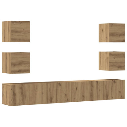vidaXL Wall Mounted TV cabinets 6 pcs Artisan Oak Engineered Wood