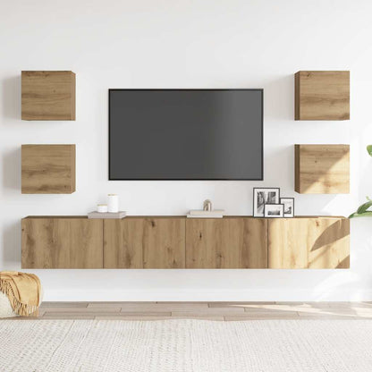vidaXL Wall Mounted TV cabinets 6 pcs Artisan Oak Engineered Wood