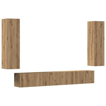 vidaXL Wall Mounted TV cabinets 4 pcs Artisan Oak Engineered Wood