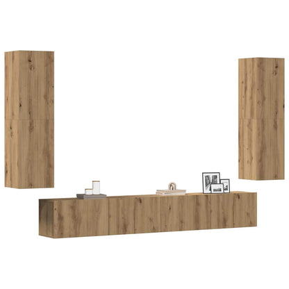 vidaXL Wall Mounted TV cabinets 4 pcs Artisan Oak Engineered Wood