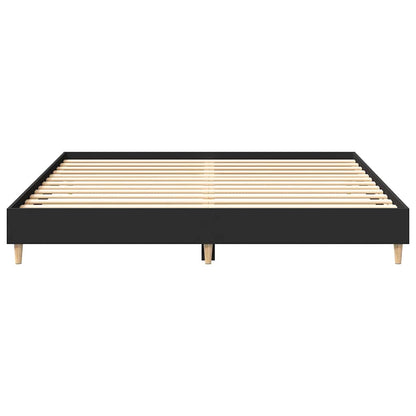 vidaXL Bed Frame | Black | Engineered Wood, Solid Pine Wood, Plywood