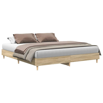 vidaXL Bed Frame | Sonoma Oak | Engineered wood, Solid pinewood, Plywood