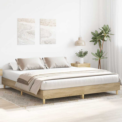 vidaXL Bed Frame | Sonoma Oak | Engineered wood, Solid pinewood, Plywood