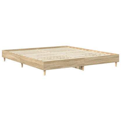 vidaXL Bed Frame | Sonoma Oak | Engineered wood, Solid pinewood, Plywood