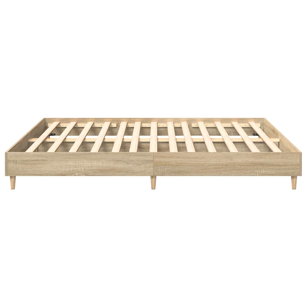 vidaXL Bed Frame | Sonoma Oak | Engineered wood, Solid pinewood, Plywood
