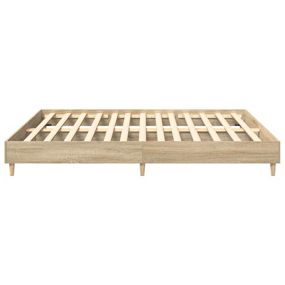 vidaXL Bed Frame | Sonoma Oak | Engineered wood, Solid pinewood, Plywood