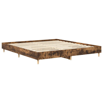 vidaXL Bed Frame | Smoked oak | Engineered wood, plywood | Double | Bed Frame