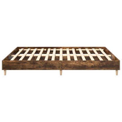 vidaXL Bed Frame | Smoked oak | Engineered wood, plywood | Double | Bed Frame