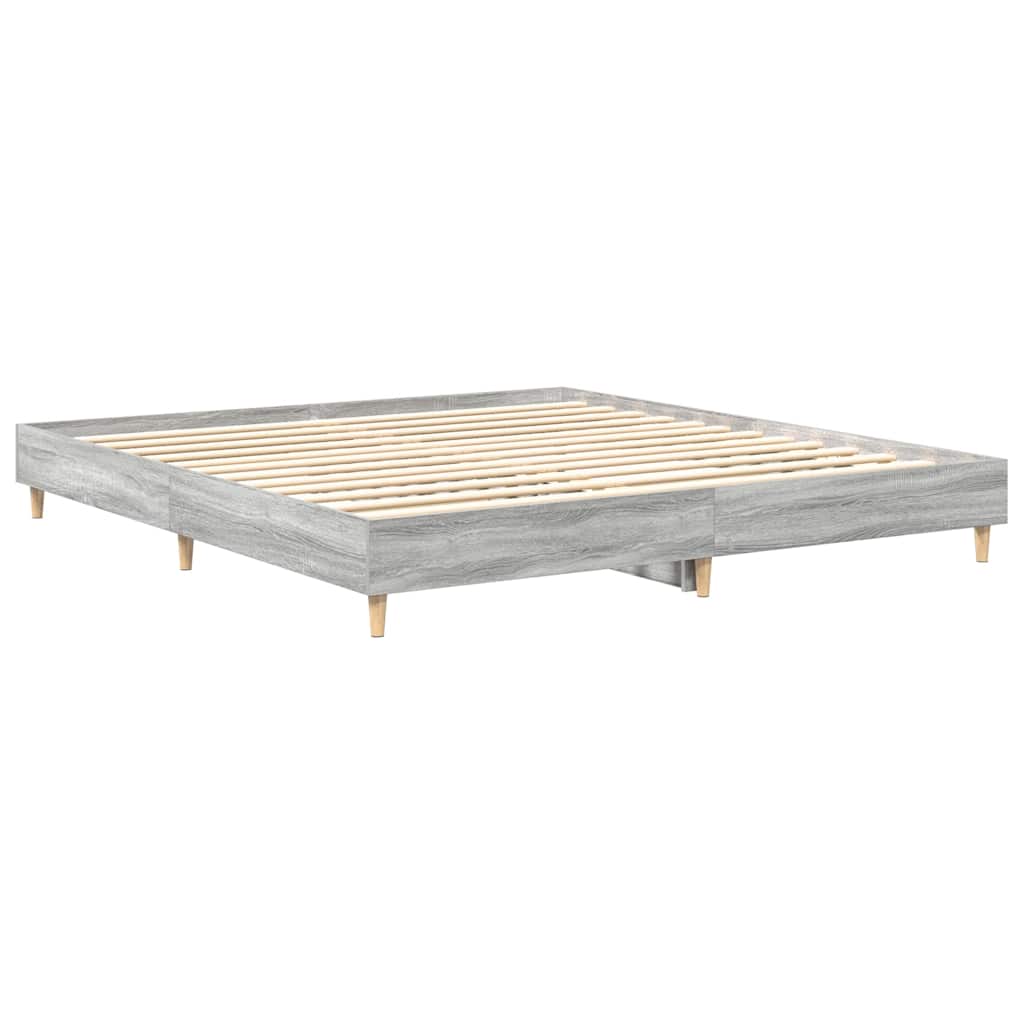 vidaXL Bed Frame without Mattress Grey Sonoma 180x200cm Engineered Wood