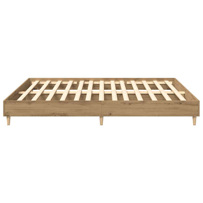 vidaXL Bed Frame | Artisan Oak | Engineered Wood, Solid Pine Wood, Plywood