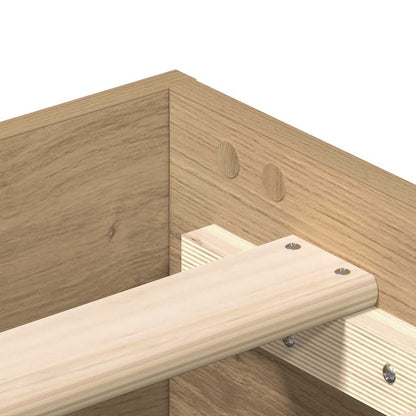 vidaXL Bed Frame | Artisan Oak | Engineered Wood, Solid Pine Wood, Plywood