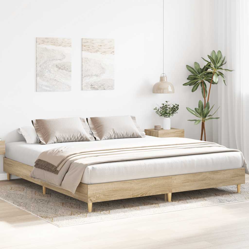 vidaXL Bed Frame | Sonoma oak | Engineered wood | Double | Durable | Bed Frame