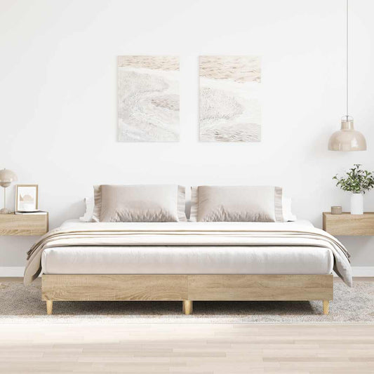 vidaXL Bed Frame | Sonoma oak | Engineered wood | Double | Durable | Bed Frame