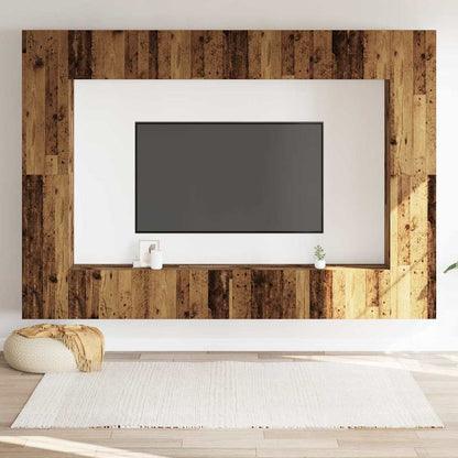 vidaXL 8 Piece Wall-mounted TV Cabinet Set Old Wood Engineered Wood