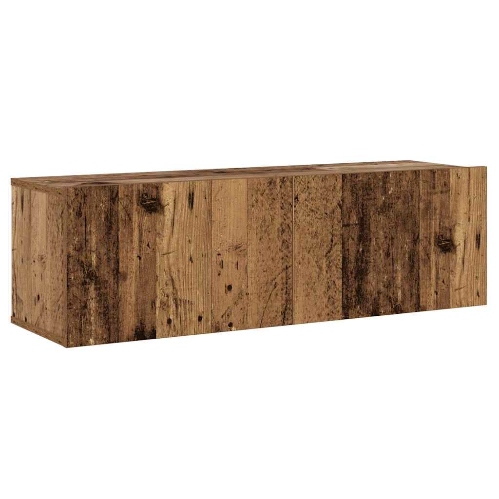 vidaXL 8 Piece Wall-mounted TV Cabinet Set Old Wood Engineered Wood