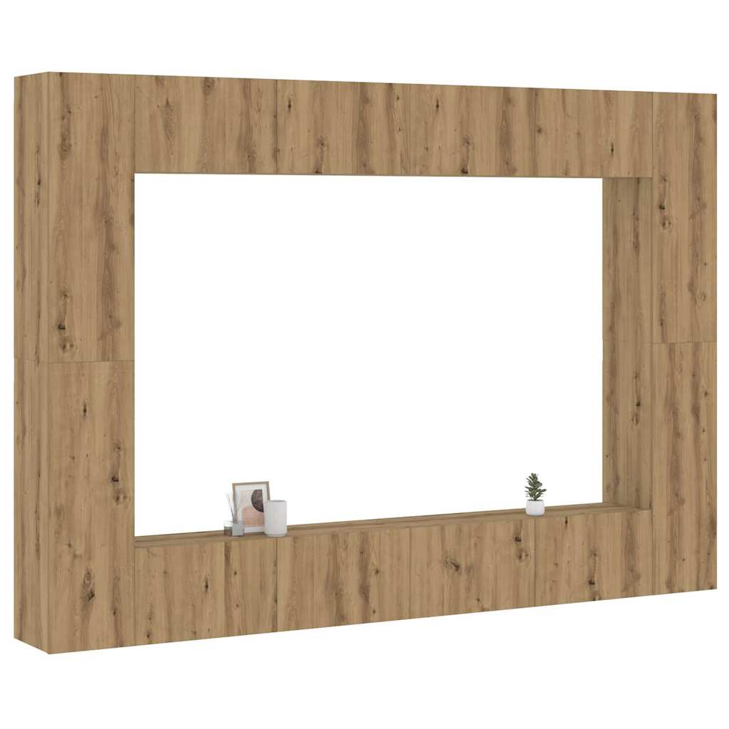 vidaXL Wall Mounted TV cabinets 8 pcs Artisan Oak Engineered Wood