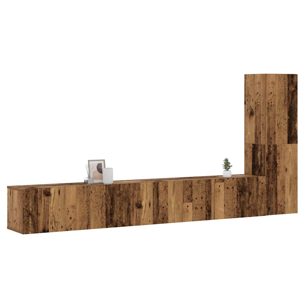 vidaXL Wall Mounted TV cabinets 3 pcs Old Wood Engineered Wood