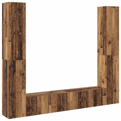 vidaXL Wall Mounted TV cabinets 6 pcs Old Wood Engineered Wood