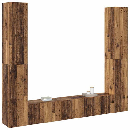 vidaXL 6 Piece Wall-mounted TV Cabinet Set Old Wood Engineered Wood
