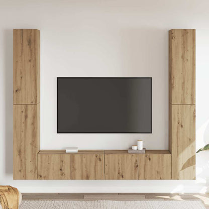 vidaXL Wall Mounted TV cabinets 6 pcs Artisan Oak Engineered Wood
