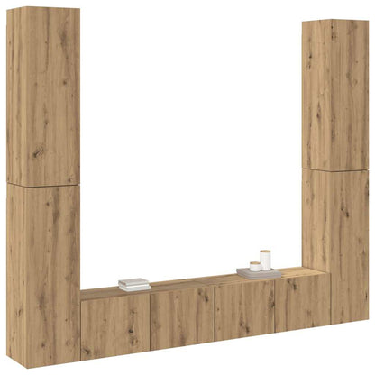 vidaXL Wall Mounted TV cabinets 6 pcs Artisan Oak Engineered Wood
