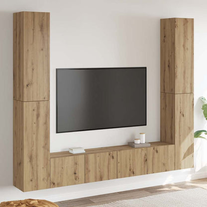 vidaXL Wall Mounted TV cabinets 6 pcs Artisan Oak Engineered Wood